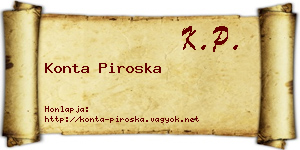 Konta Piroska névjegykártya